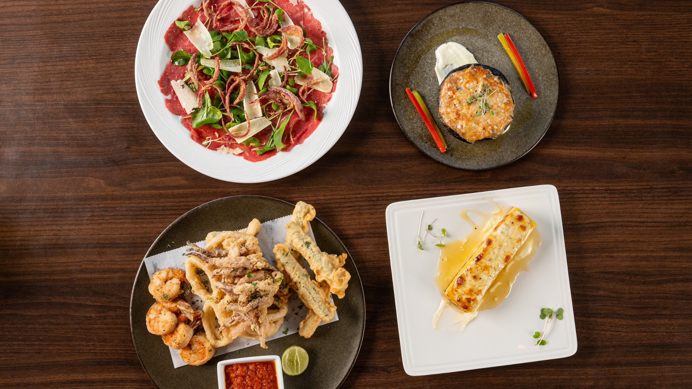 three course meal,italian food